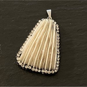 Sea Coral Rhinestone Trim Accent Pendant